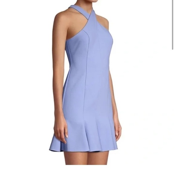 LIKELY Womens Halter Style Flared Carolyn Dress Periwinkle Blue Crepe Size 12 - Picture 2 of 16